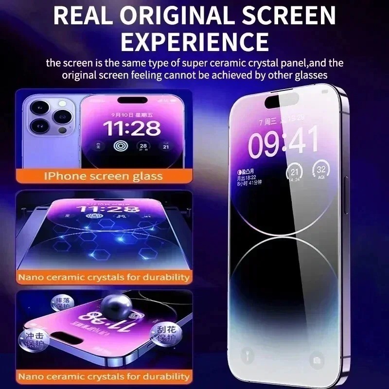 Oleophobic Coating Dust Free Easy Installation Screen Protector For all iPhone