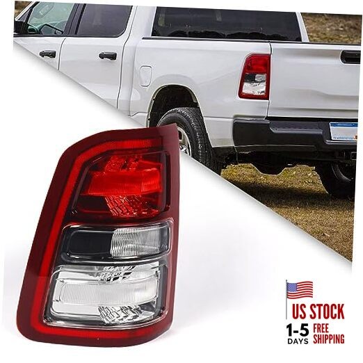 Halogen Tail Lights Assembly Compatible with Dodge Ram 1500 Black LH Driver
