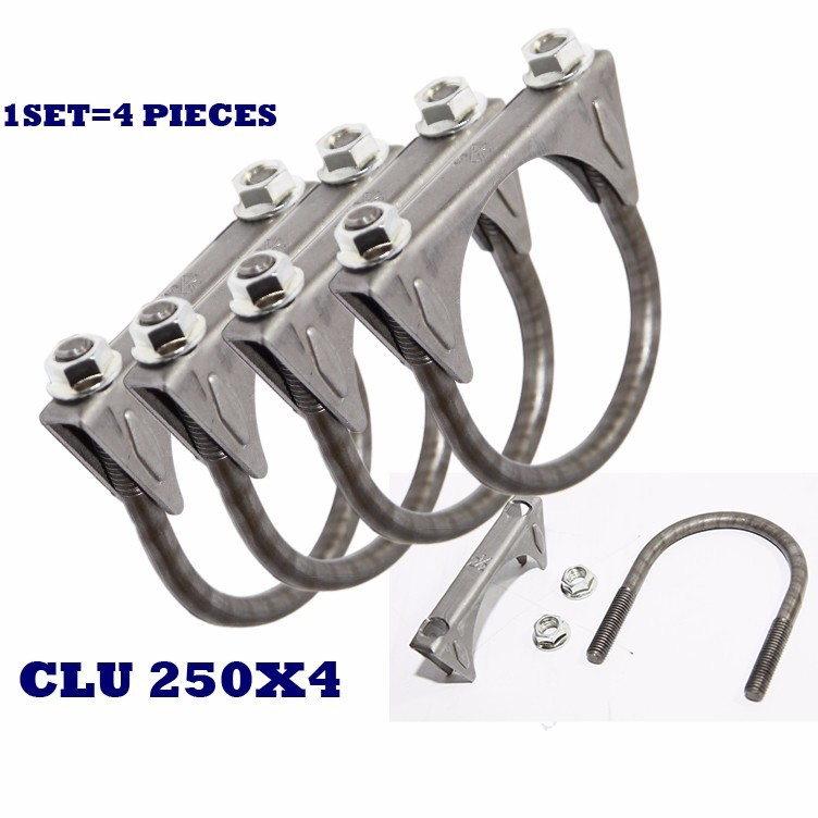 Set of 4 Pieces 2.5" Exhaust Tail Pipe Metal Steel U Bolt 3/8" Muffler Clamp