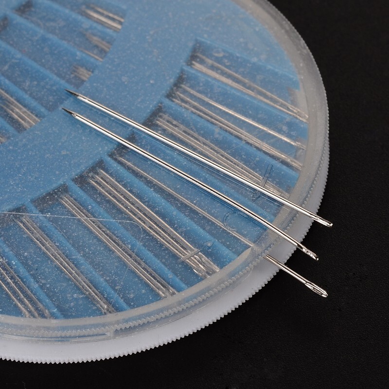 Iron Sewing Needles, with Plastic Boxes 25pcs/box. 3 boxes per order