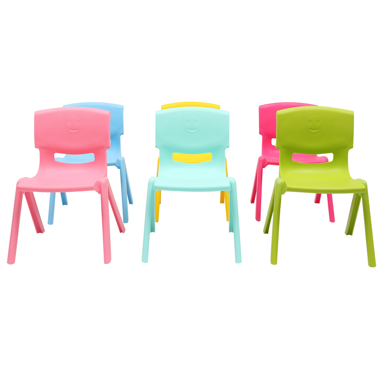 6PCS Kids Stackable Chairs, 11in Height, 220lb Capacity, for Classroom Daycare
