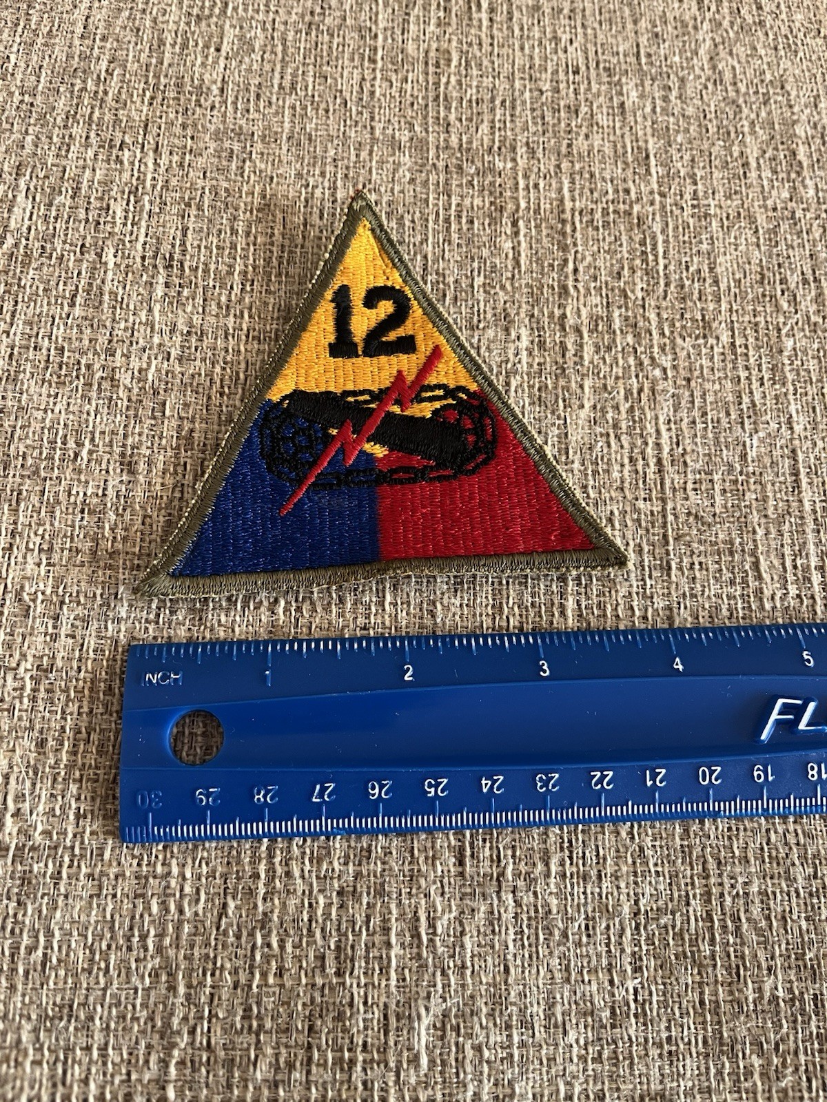 WWII US Army 12th Armored Division Shoulder Insignia Patch INv16706