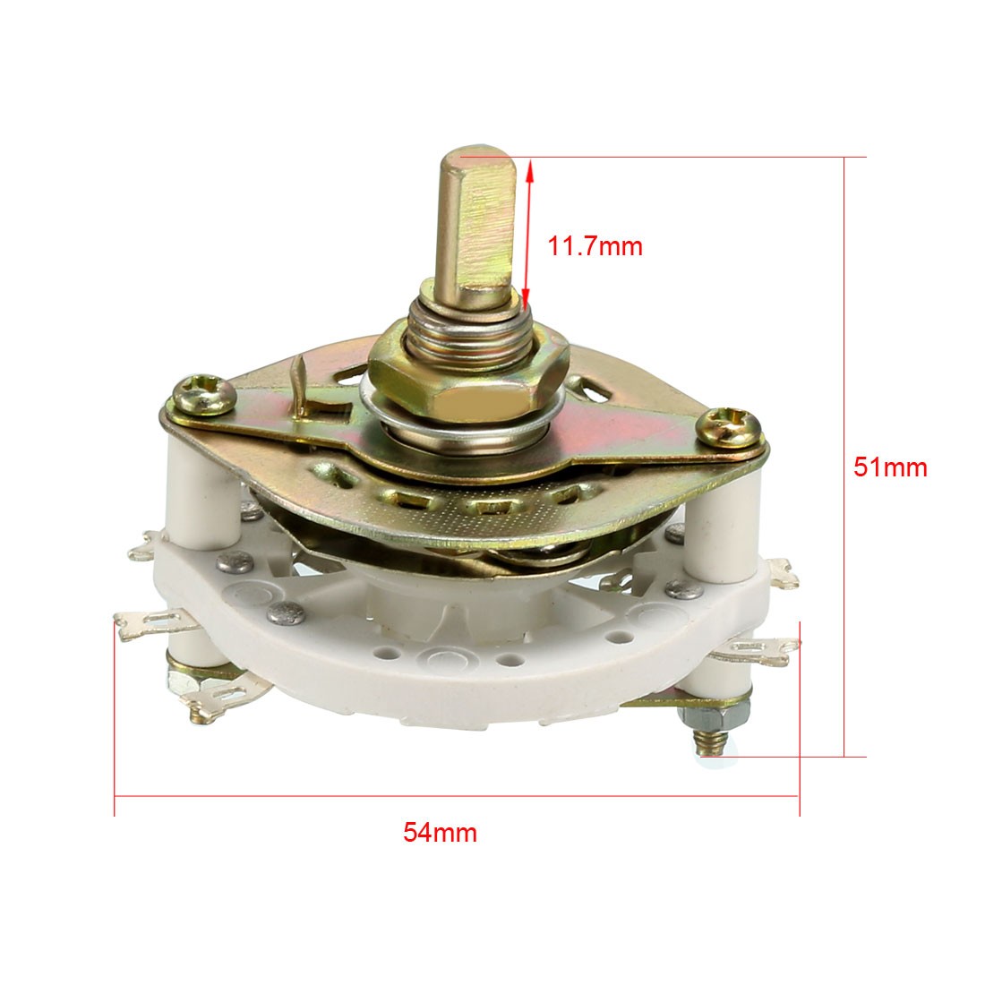 2P2T 2 Pole 2 Position 1 Deck Band Channel Rotary Switch Selector w Knobs