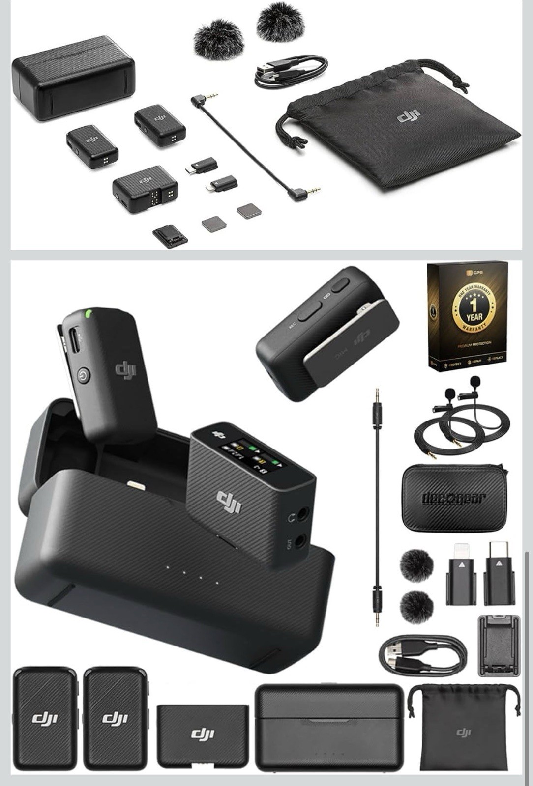 DJI Wireless Microphone System and Audio Recorder Bundle With Deco Gear 7” Case