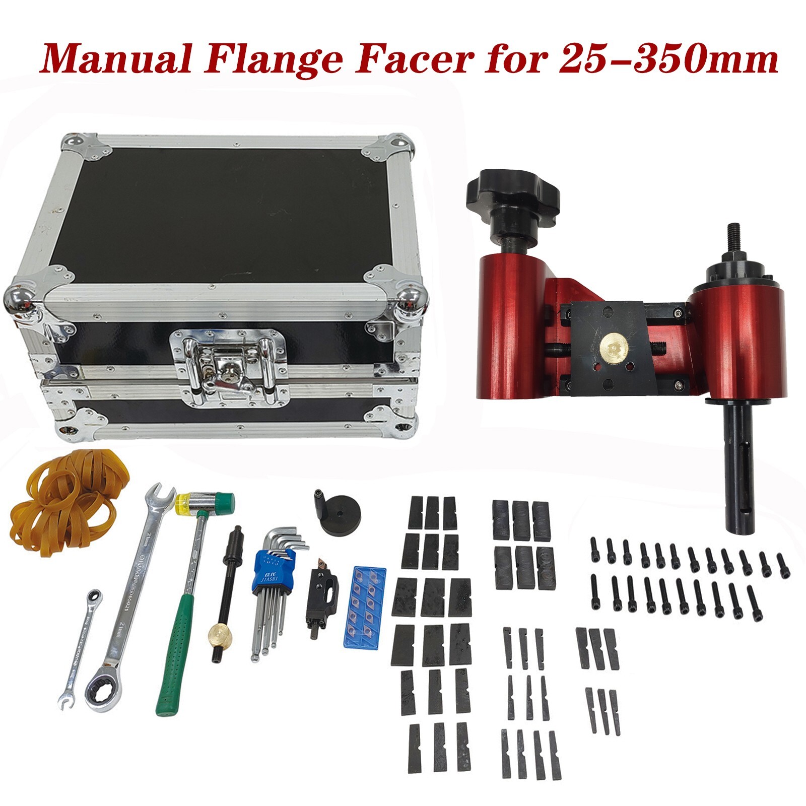 Portable Manual Flange Facer HandPower Flange Facing Machine Pipe Repair1"-13.7"