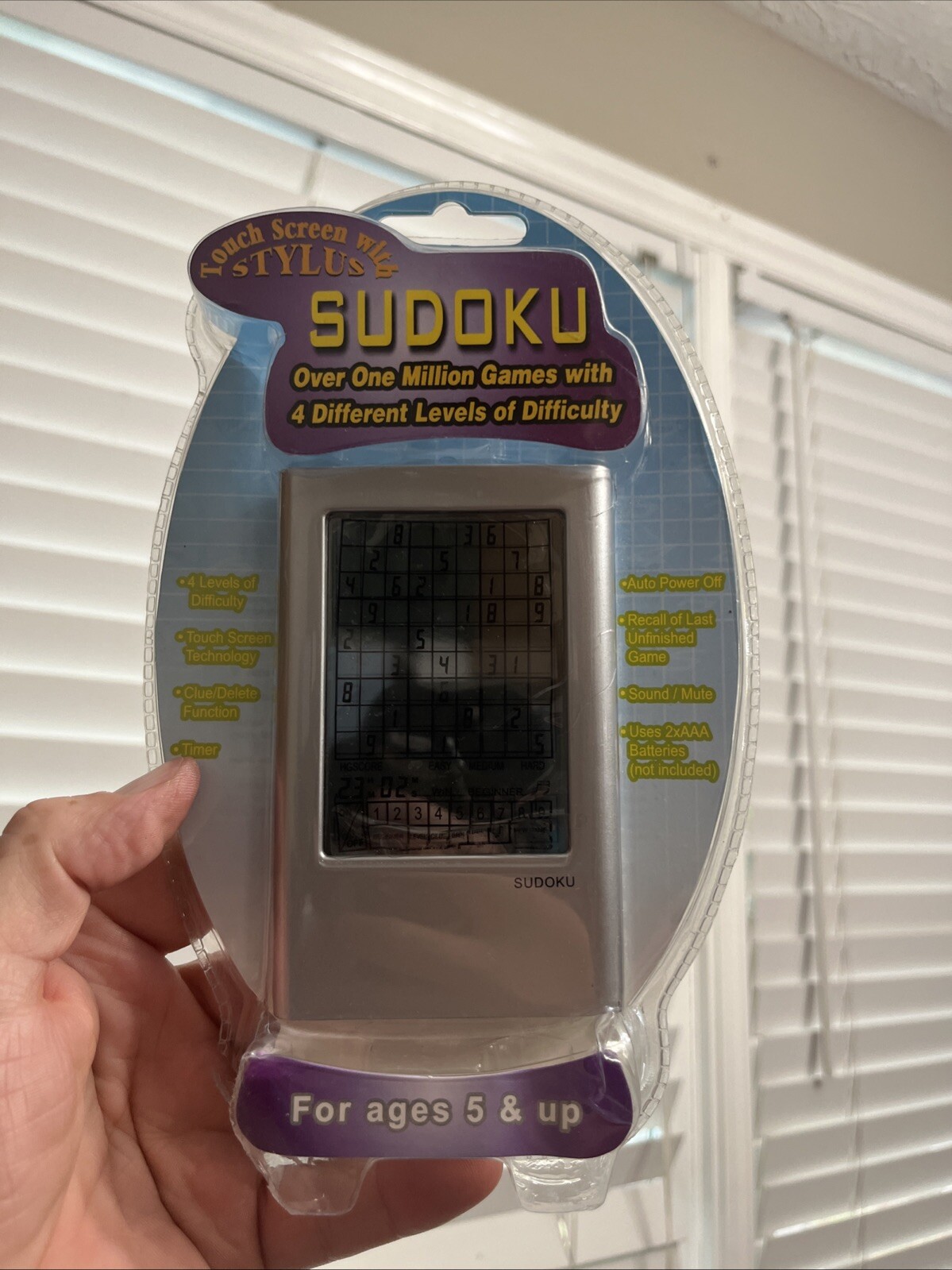 Touch Screen Stylus Sudoku with 4 Levels of Difficulty - Over 1 Million Games