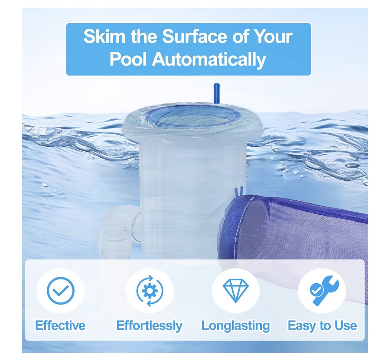 Automatic Pool Skimmer and Cleaner for Inground Pools, 2473