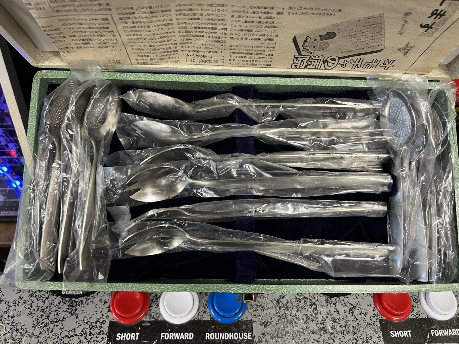 1974 Sori Yanagi Set of 12 Stainless Steel Spoons Sporks - Made in Niigata Japan