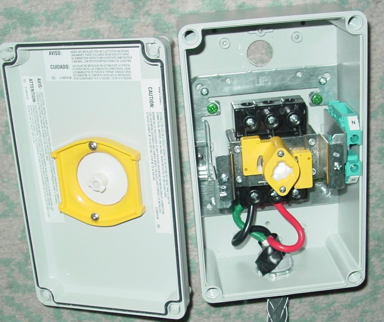 Enclosed 3 Phase 60A Rotary Switch Motor Controller Disconnect Bus Drop Assembly