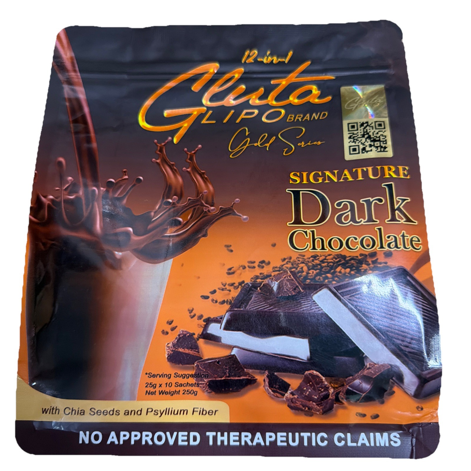 2x Gluta Lipo Dark Chocolate 12-In-1 Detox Slimming & Whitening 20 Sachets