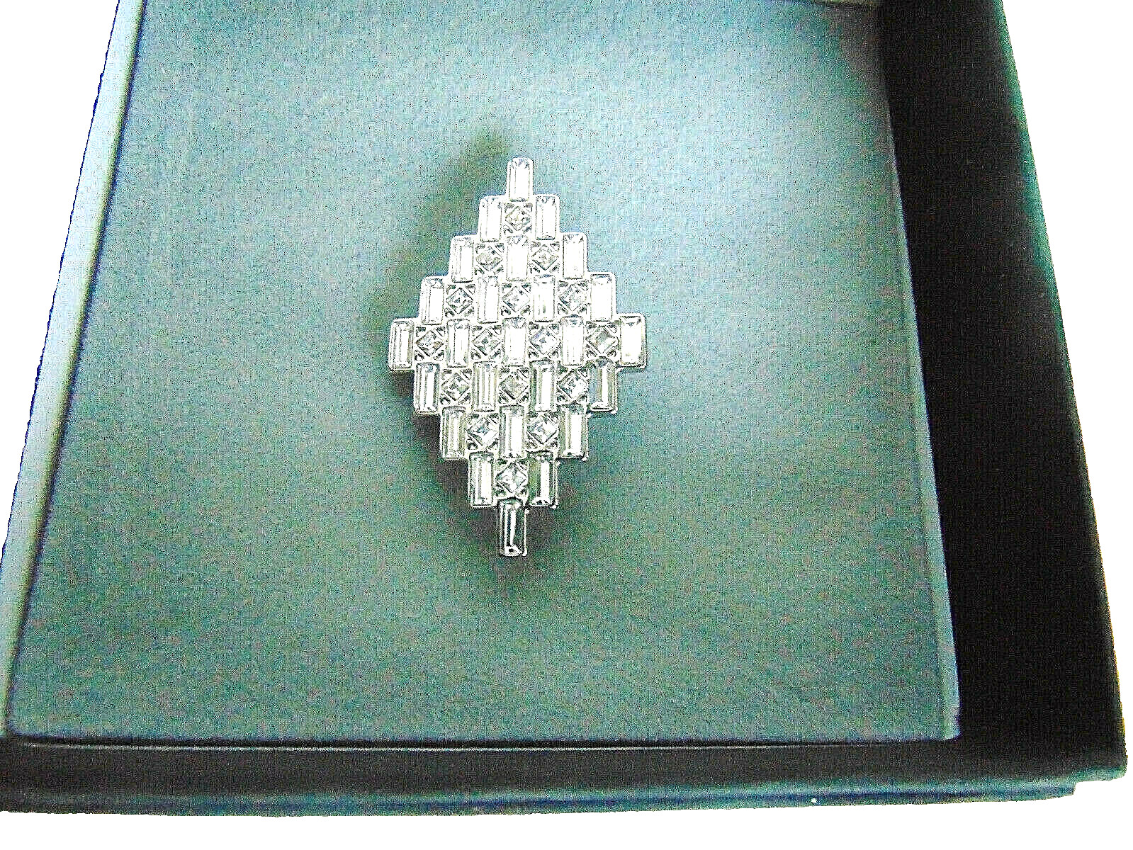 Collar Pin Men's Novelty Rhombus Cubic Zirconia Presciosa Crystal Linea Uomo