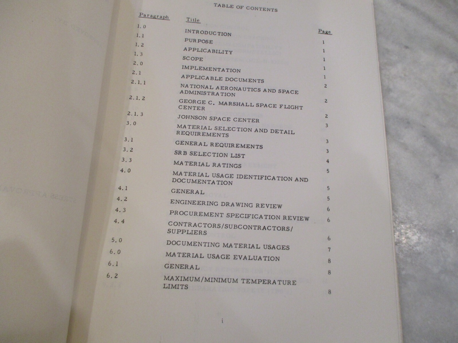 NASA MSFC SPACE SHUTTLE EXTRATERRESTRIAL/SRB/COATING/ENVIRONMENT MATERIALS MEMOS