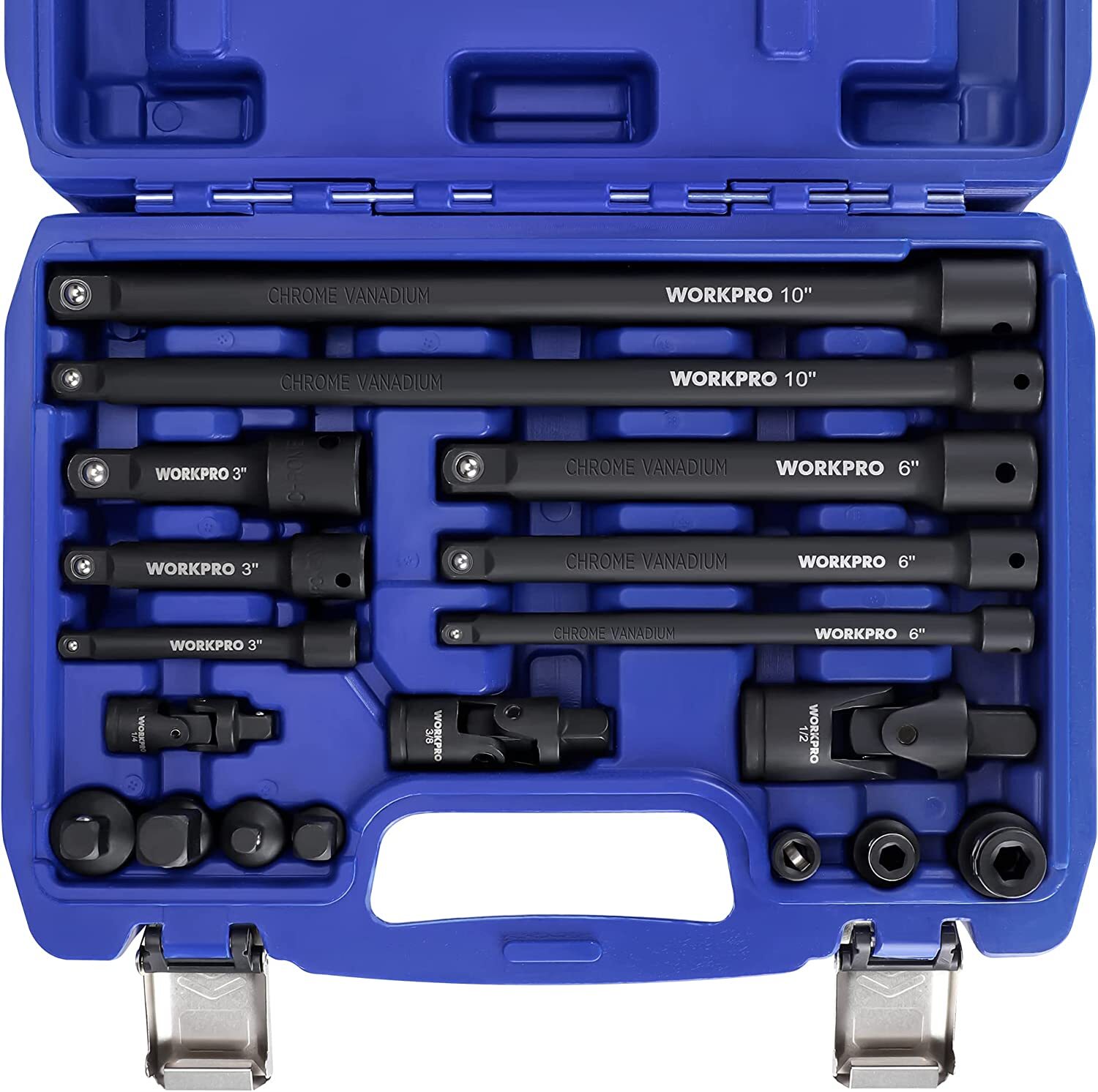 WORKPRO 18PCS Drive Tool Accessory Set 1/4"3/8''&1/2''Drive Corrosion-resistant