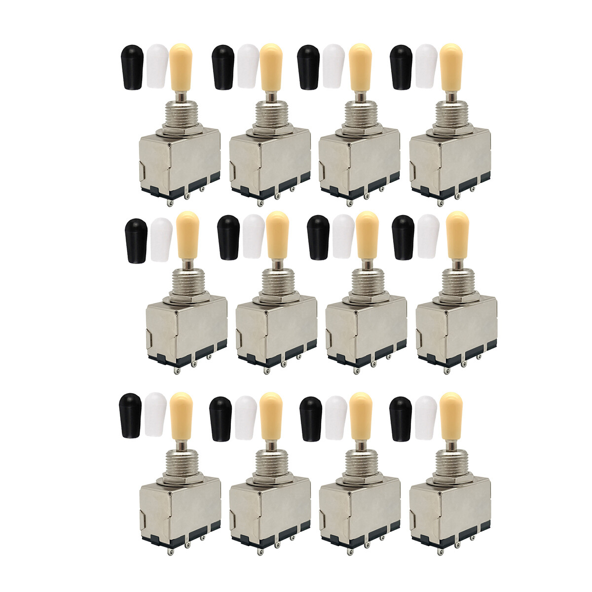 FLEOR 12PCS 3 Way Toggle Switch Pickup Selector w/ 3 Tips for LP Electric Guitar