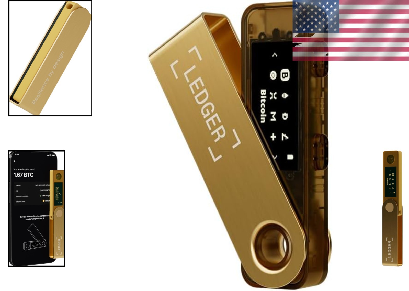 Nano S Plus Gold Crypto Wallet - Compact & Secure for Android/Desktop Use