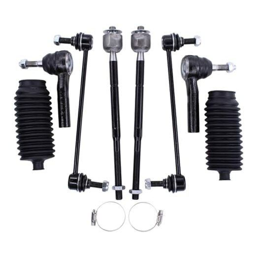 Front Inner and Outer Tie Rod Ends Sway Bar End Links and Boot for Dodge
