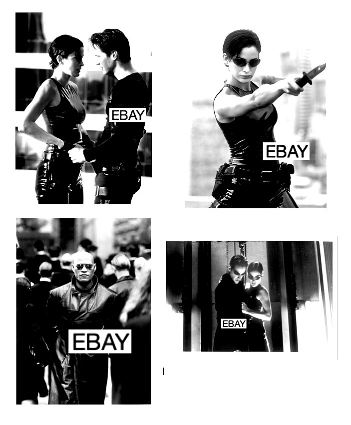 SALE: THE MATRIX 1999 MOVIE PHOTOS LOT #1 (4) KEANU REEVES CARRIE-ANNE MOSS