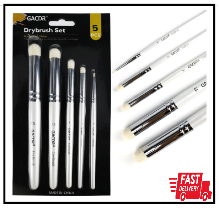 Dry Brush Miniature Painting, 5 Sizes Drybrush Set for Miniature Citadel Model P