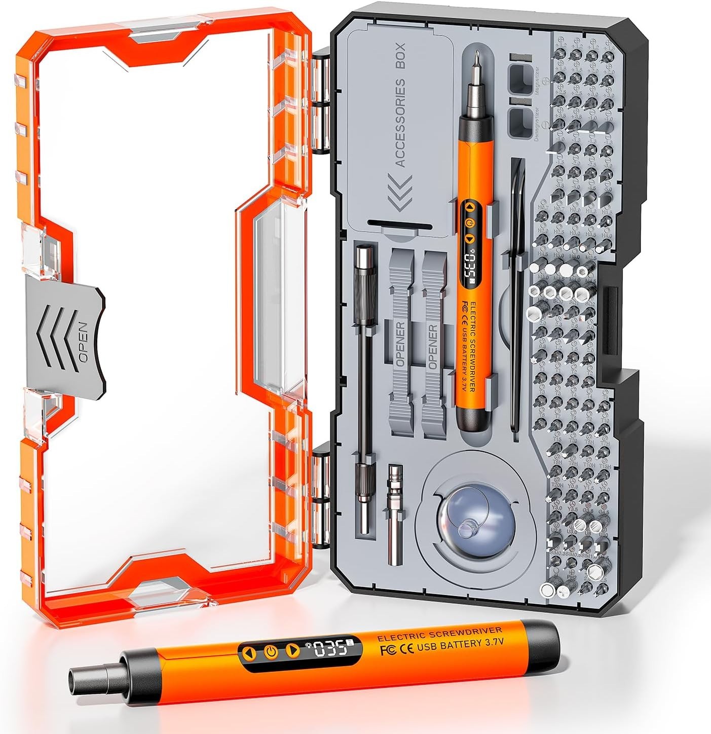 120-IN-1 Mini Electric Screwdriver Set is a comprehensive electric precision