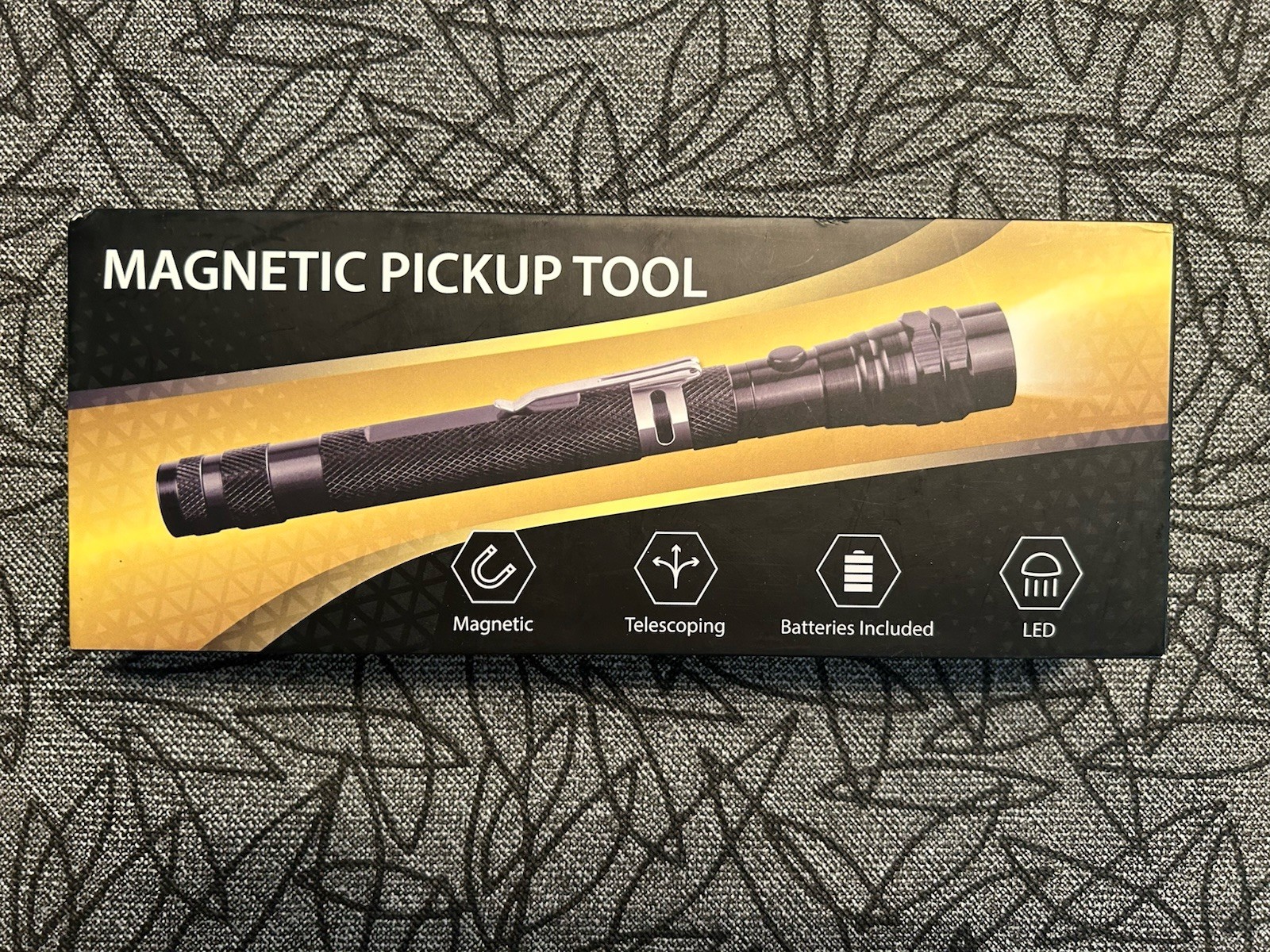 Magnetic Pickup Tool with LED Light, Telescoping Retrieval Black Manpure