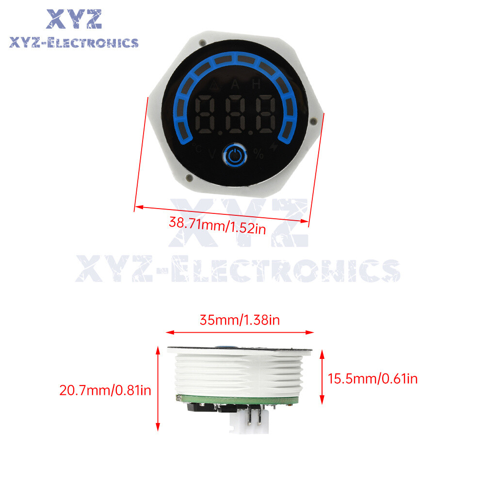 Digital Voltmeter Power Indicator Waterproof DC 8-120V Volt Meter with switch