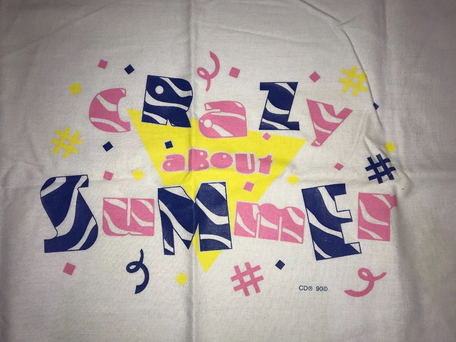 Crazy About Summer Pink Blue Yellow White Pillowcase New