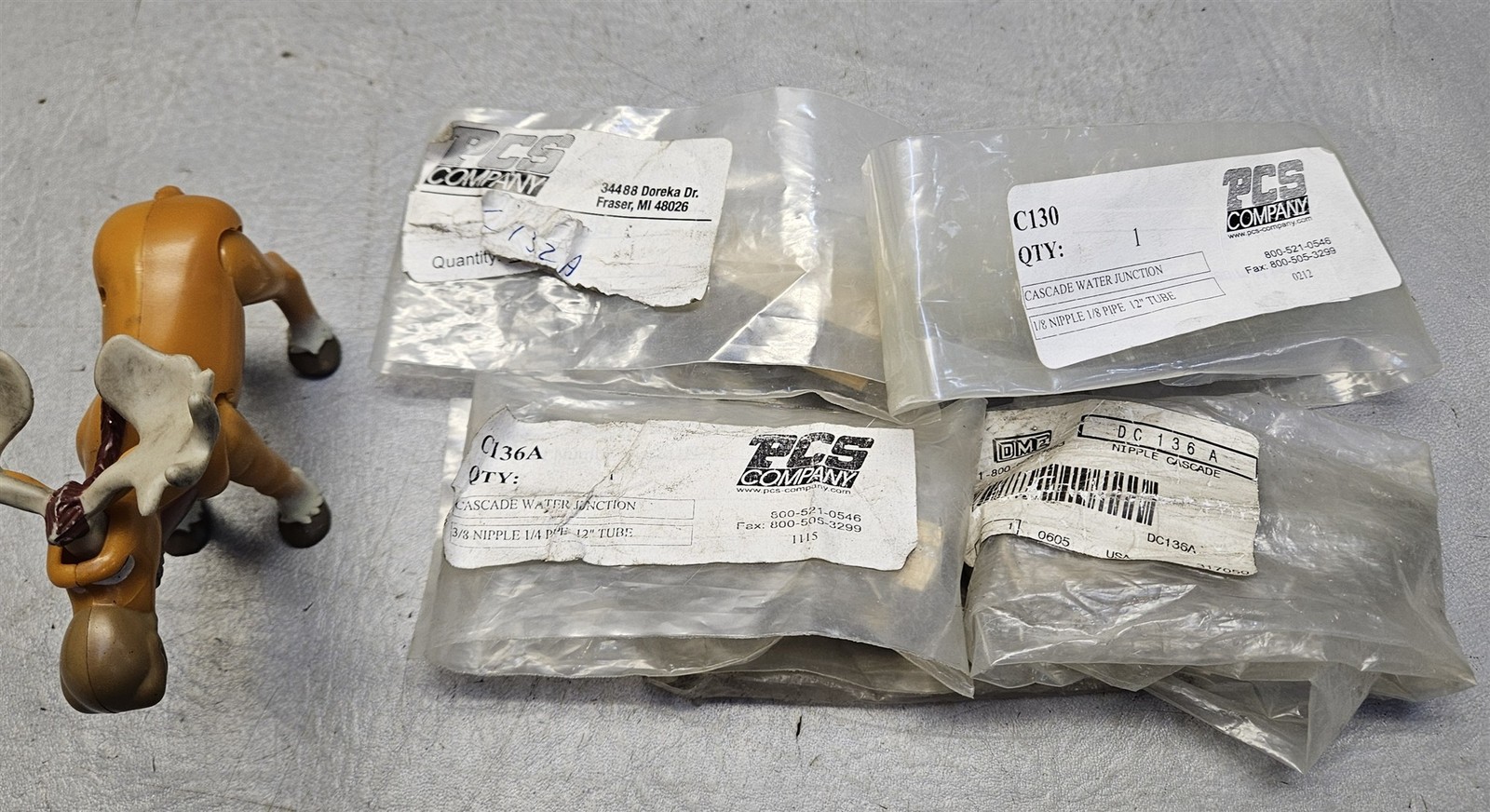PCS / DME C130, C132A, C136A, DC136A Cascade Water Junction Mixed Lot of 4