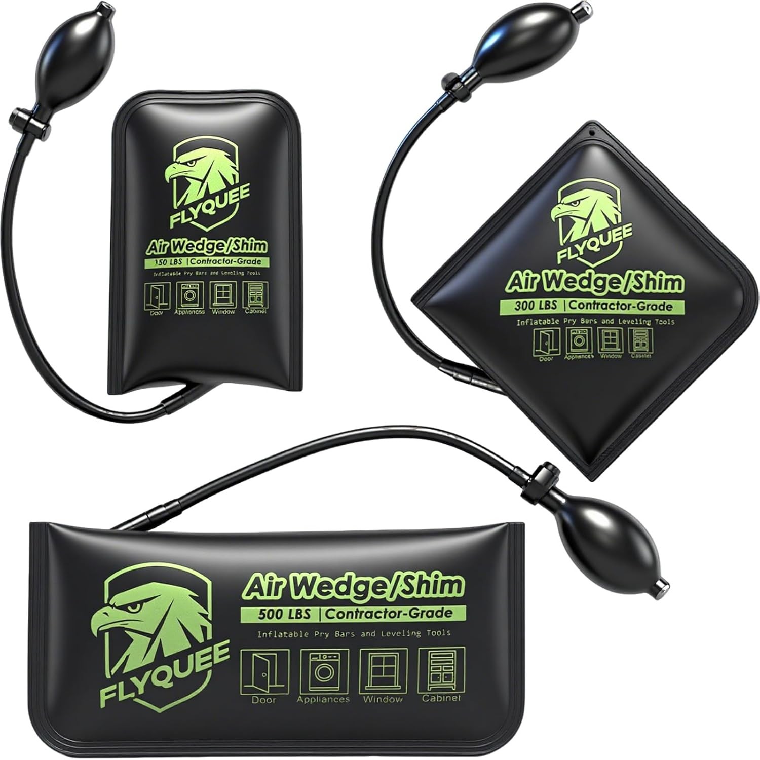 3 Sizes Air Wedge Shim, Contractor-Grade Alignment Pump Bag Tool,...