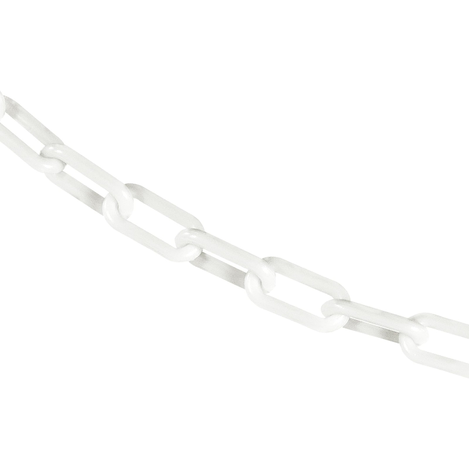25 FT White Plastic Barrier Chain 1.5 Inch Link Diameter Hardware Equipment
