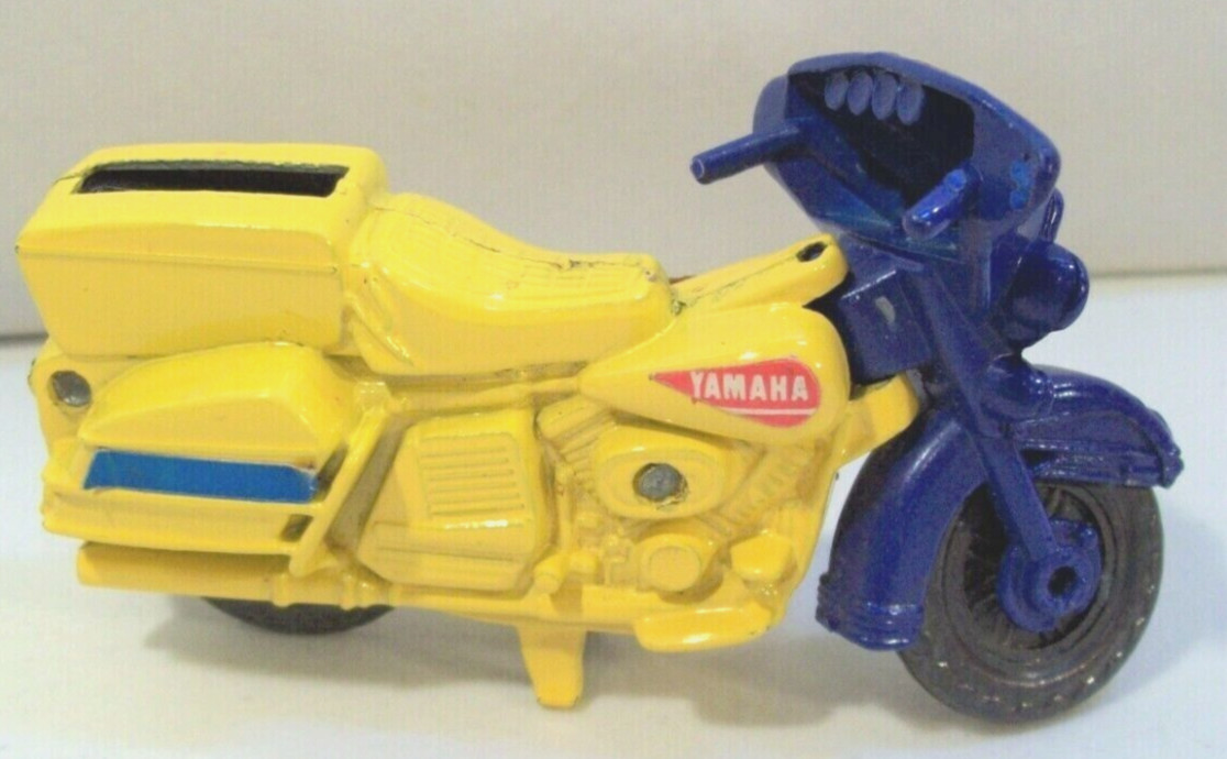 Yamaha Die-Cast Metal Motorcycle Pencil Sharpener, Yellow, Vintage