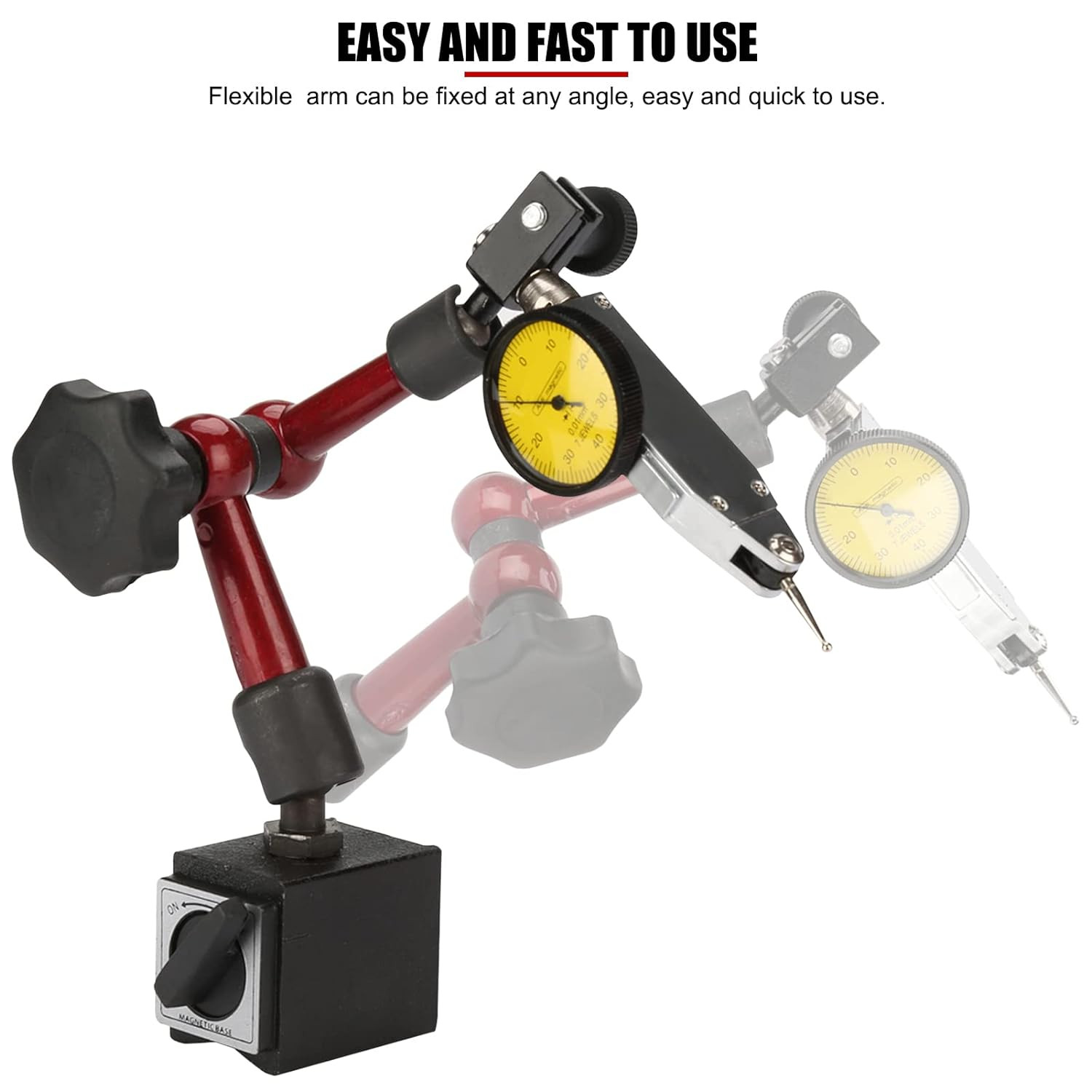 0 to 0.8Mm Lever Type Test Indicator with Magnetic Base Set, 32Mm Dial Diameter