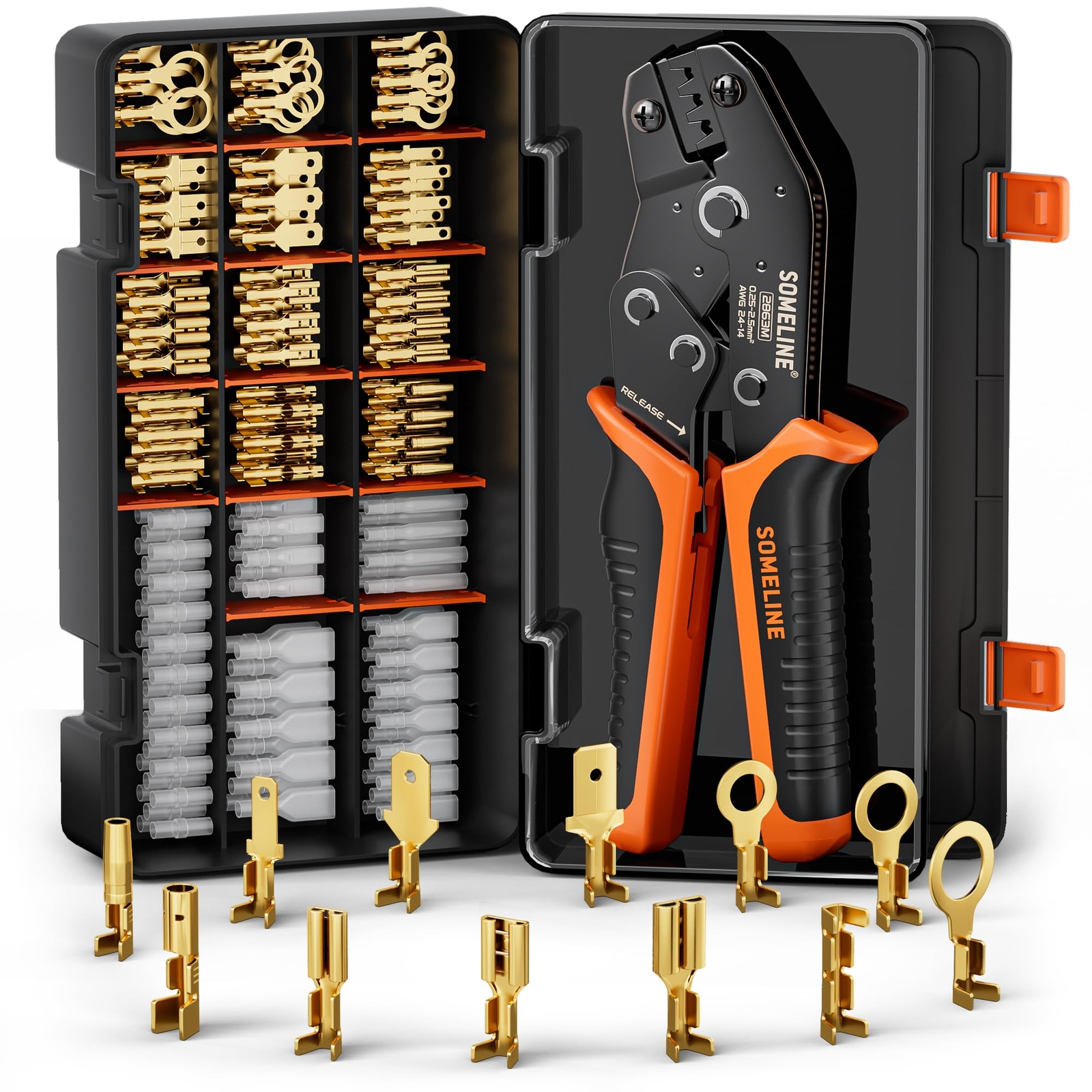 Open Terminal Connector Crimping Tool Kit2.8mm 3.5mm 3.9mm 4.8mm 6.3mm 24-14 ...
