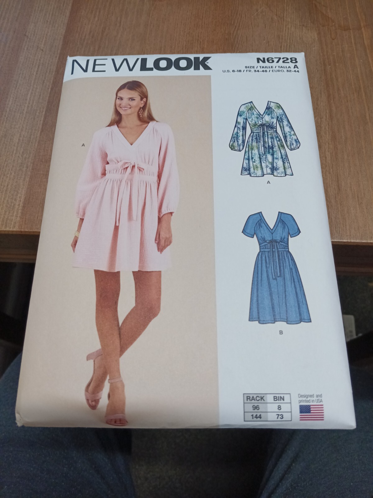 New Look Pattern N6728 V-Neck Dress Bodice Shirred Waist Sizes 6 to 18 UNCUT