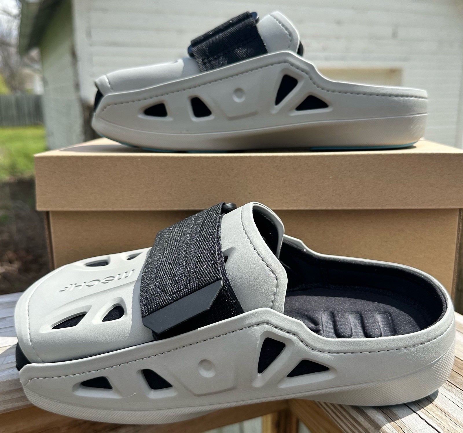 MSCHF AC2 Men's Slide Sandals Gray Blue Black Adjustable Strap US 8 UK 7 EU 41