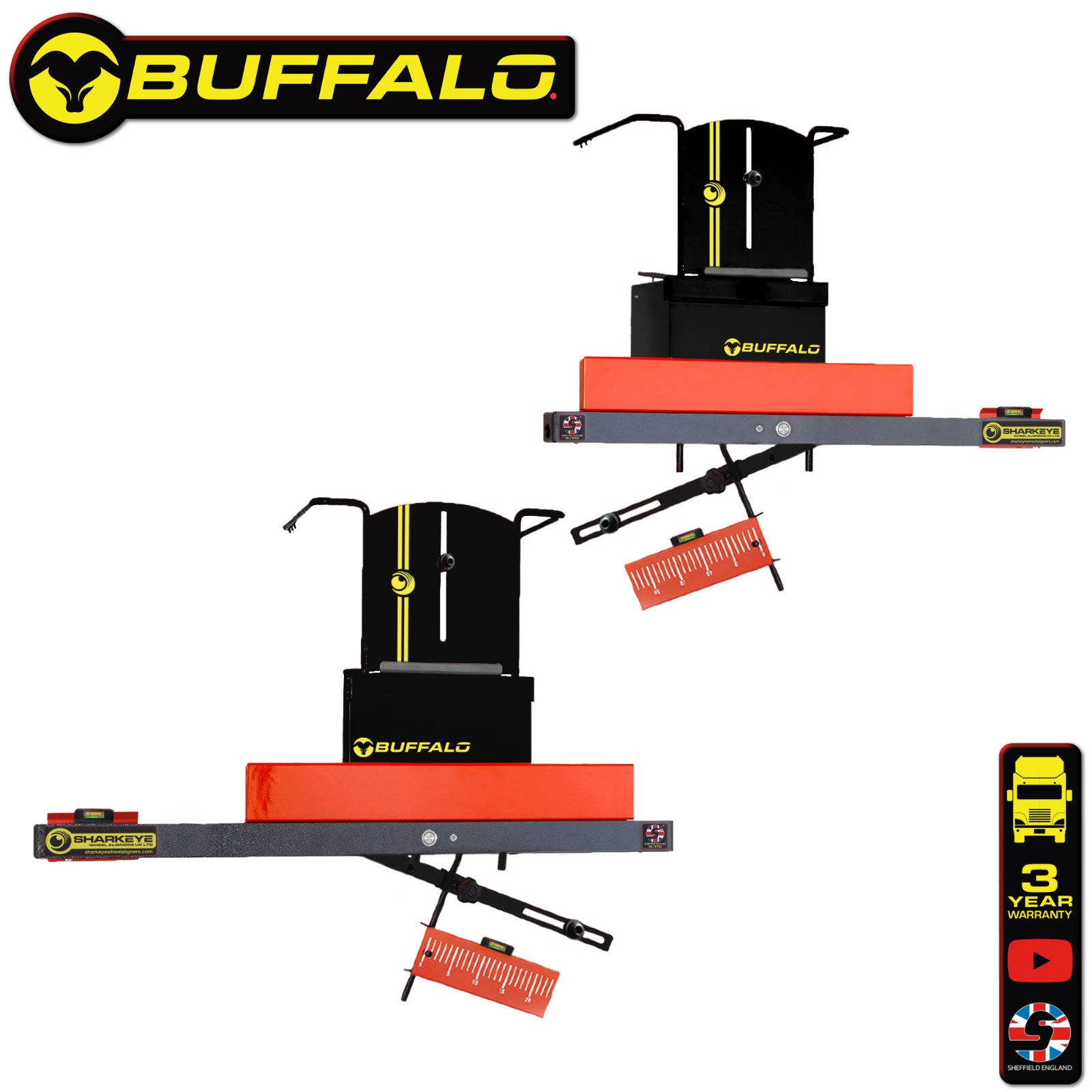 SharkEye 'Buffalo'.HGV Green Laser 4 Wheel Alignment System.Single Steer.UK Made