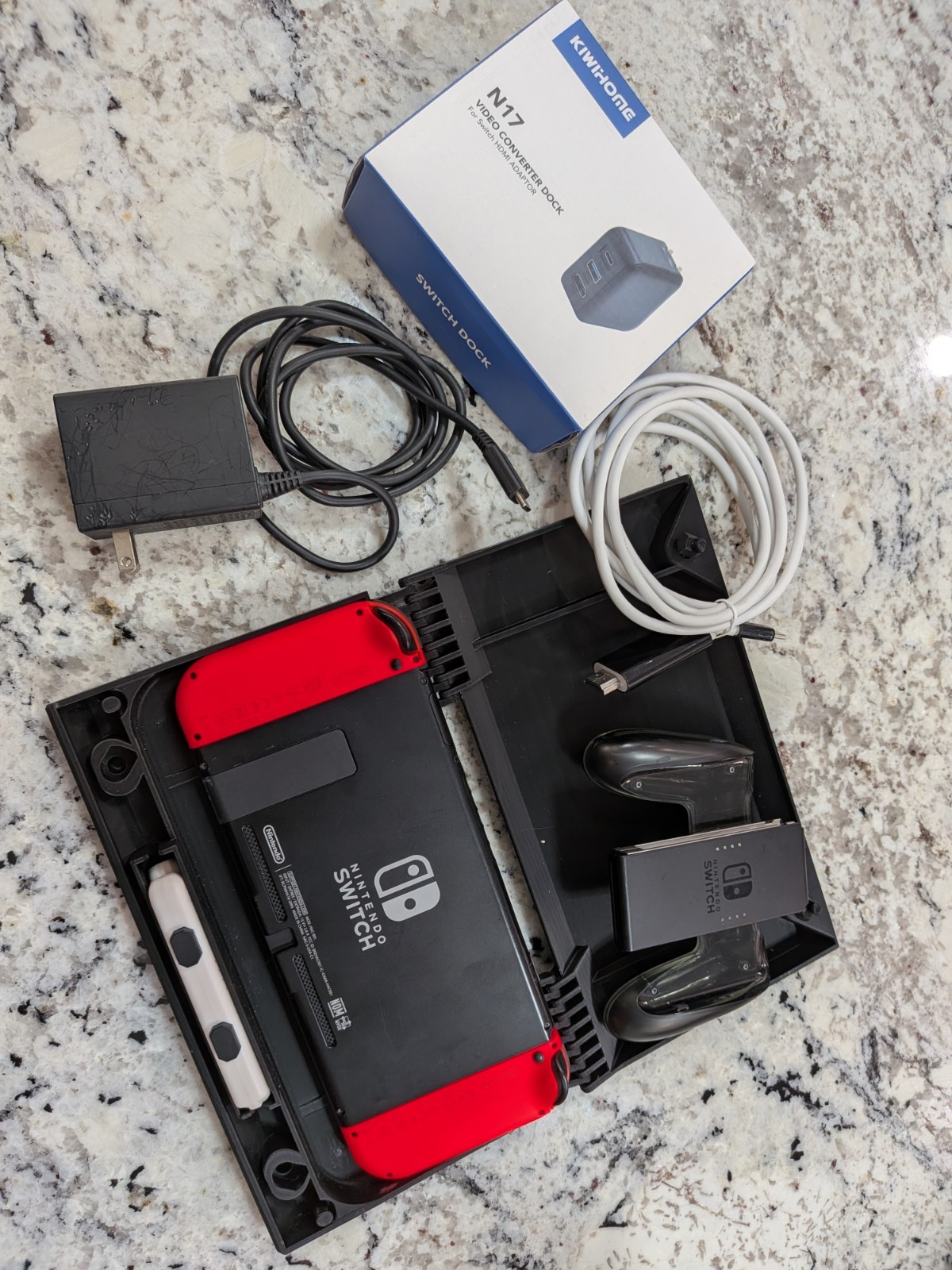 Nintendo Switch Console Bundle with KIWIHOME N17 Video Converter Dock, Joy-Con