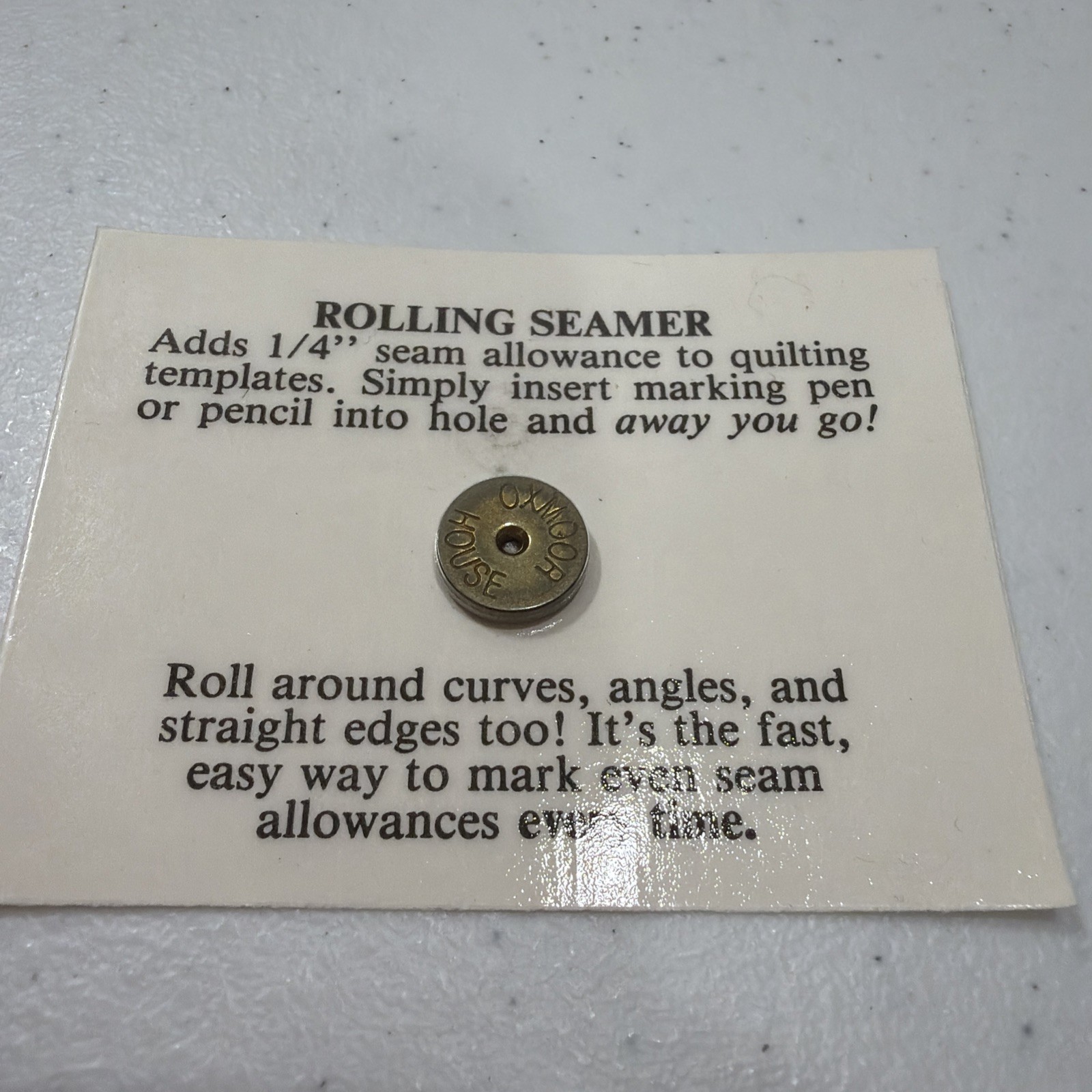 NOS Vintage Sewing Rolling Seamer on Original Card 1/4" Seam Allowance Quilting