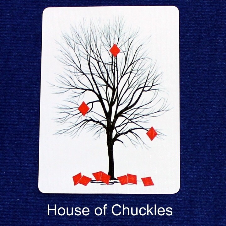 Tree of Falling Diamonds, Bicycle Printed Gaff Card, Blue