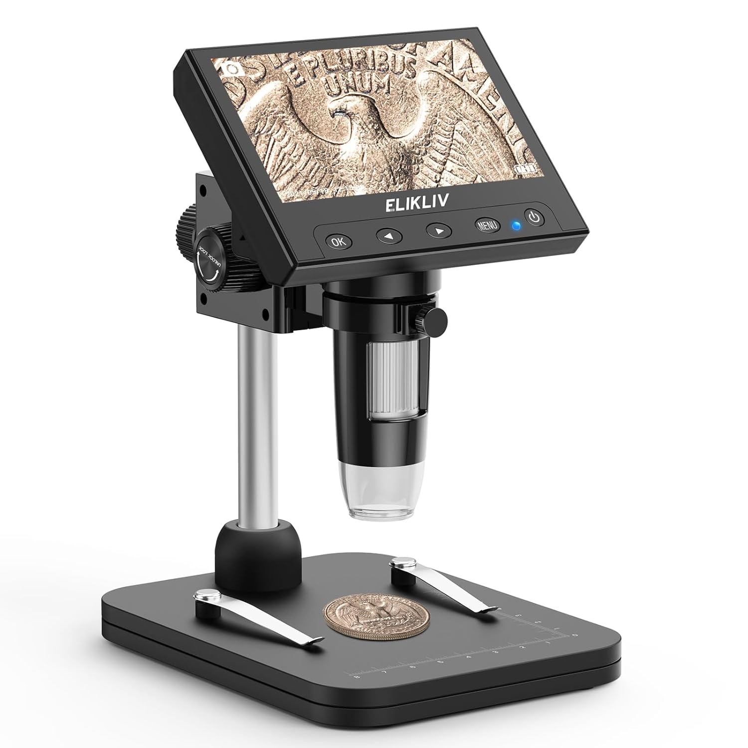 1000x Digital Coin Microscope 4.3 LCD Coin Magnifier Inspection 3 LCD Display