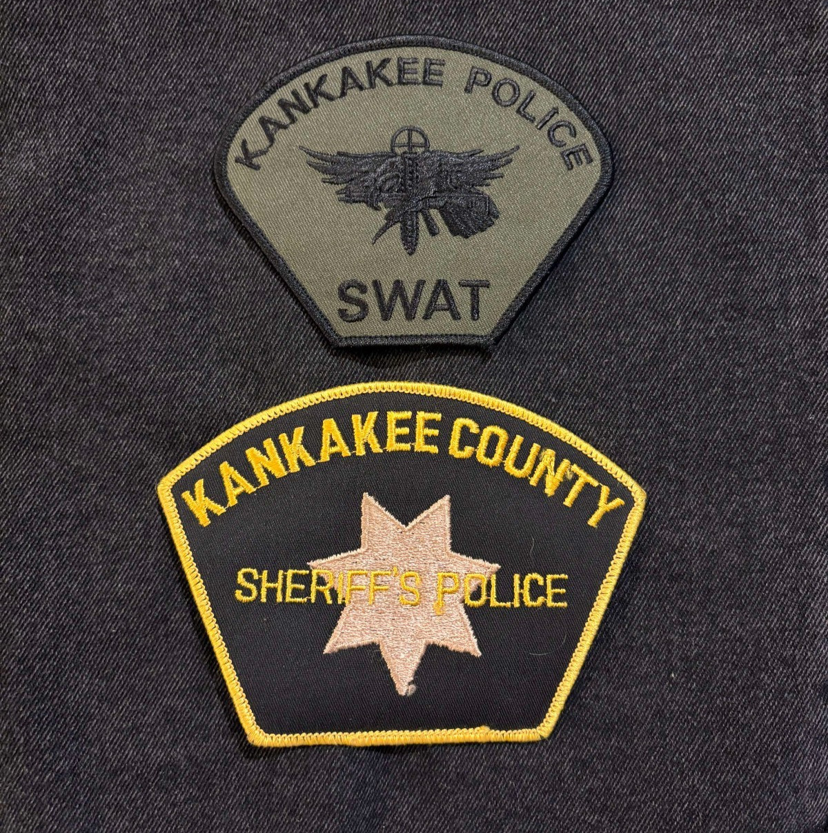 Kankakee County Illinois Police Patch SET OF 2 SWAT Sheriff's Police RARE