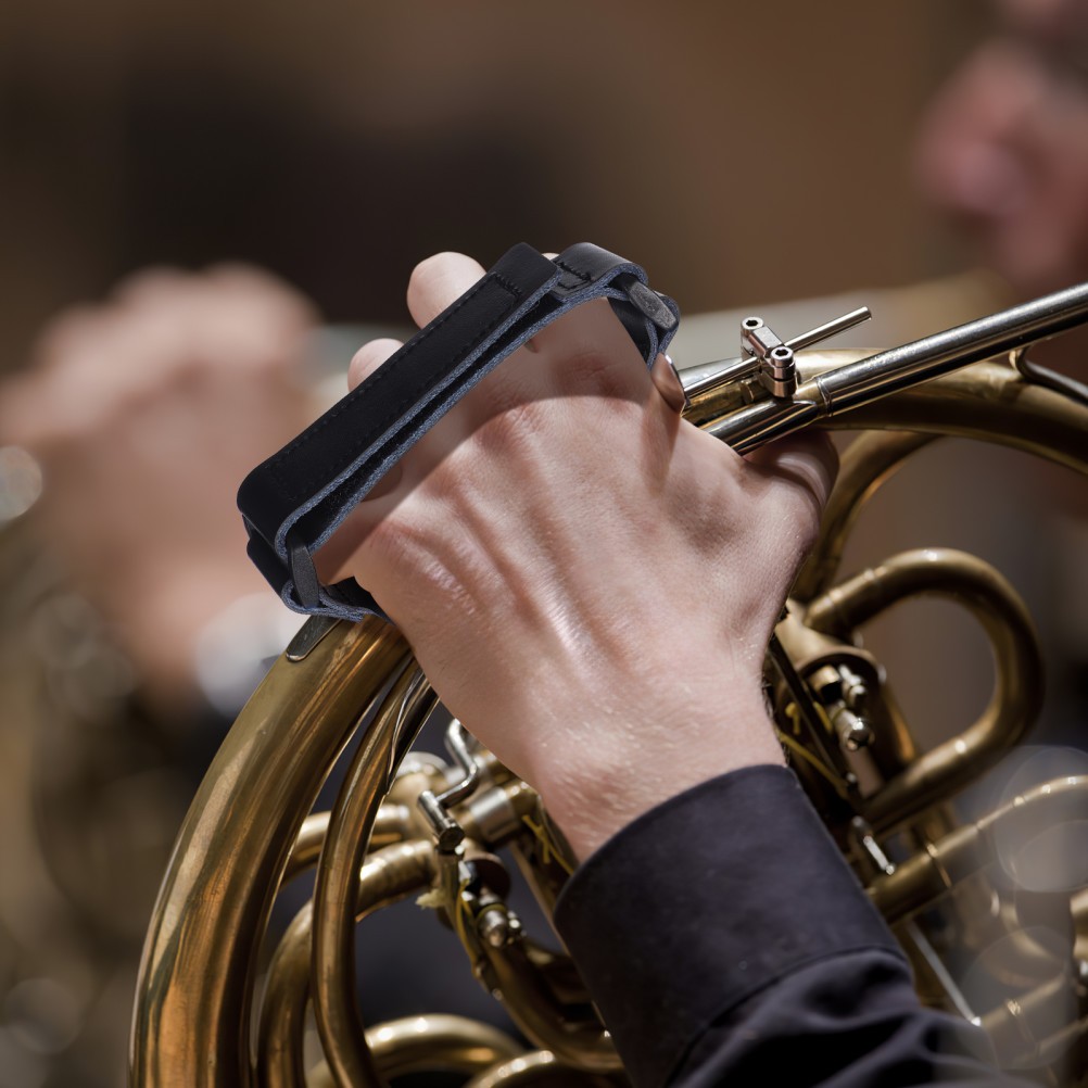 Durable Adjustable PU French Horn Hand Protector with Soft Comfortable Grip