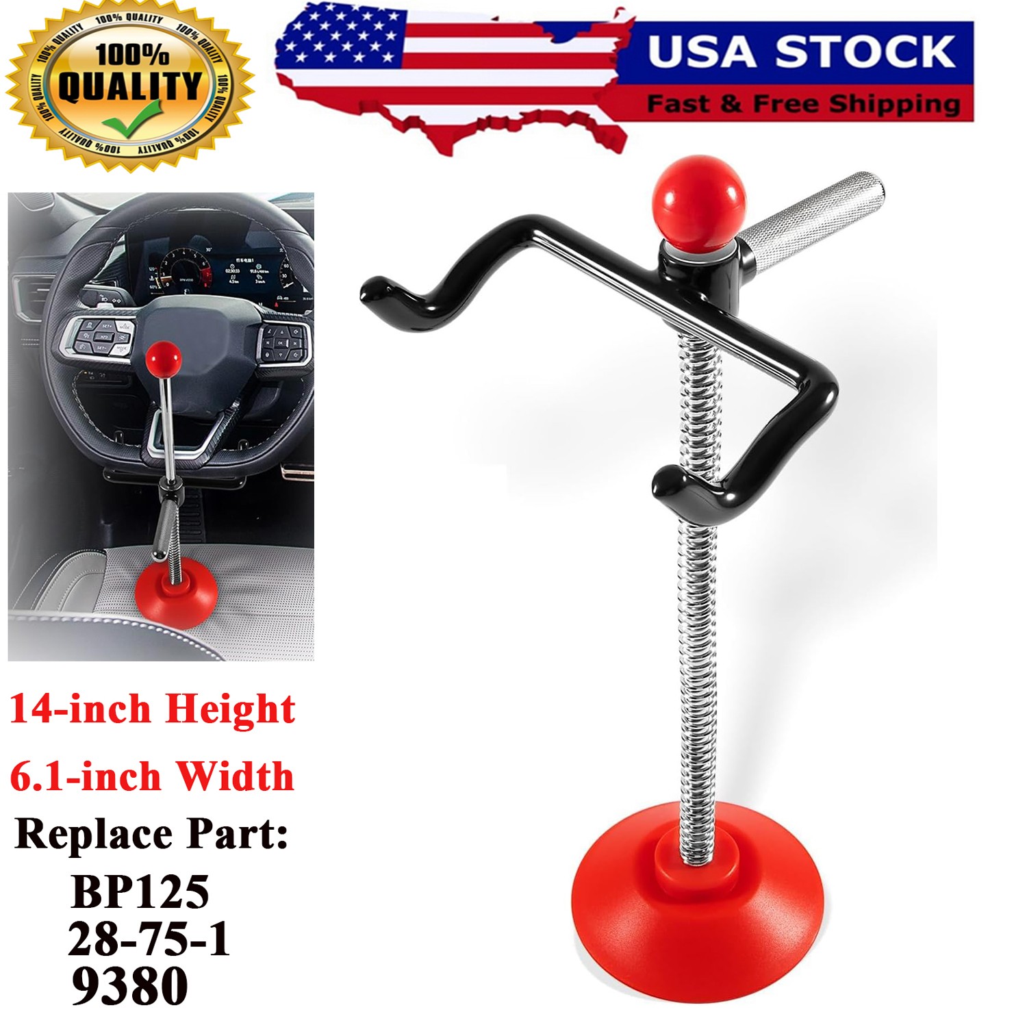 14" Steering Wheel Holder Alignment Adjustable Car Tool for Most Trucks/Buses