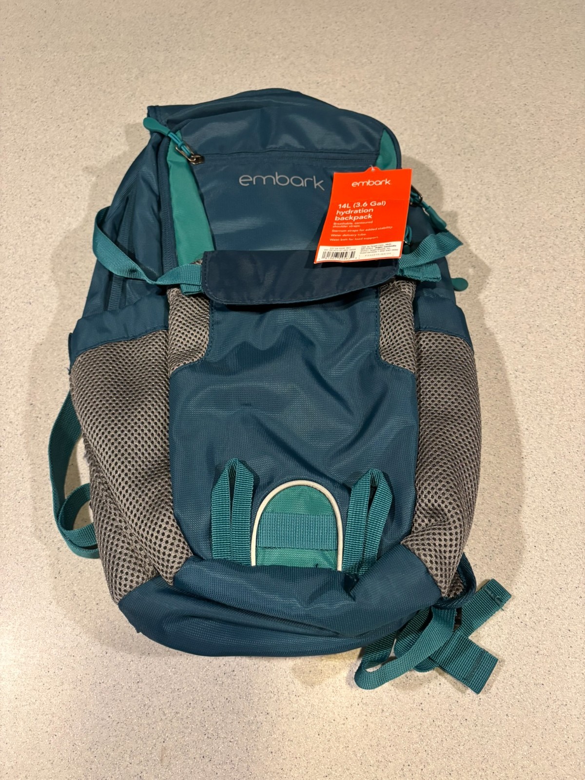 Embark 14L Teal Green Hydration Backpack NWT