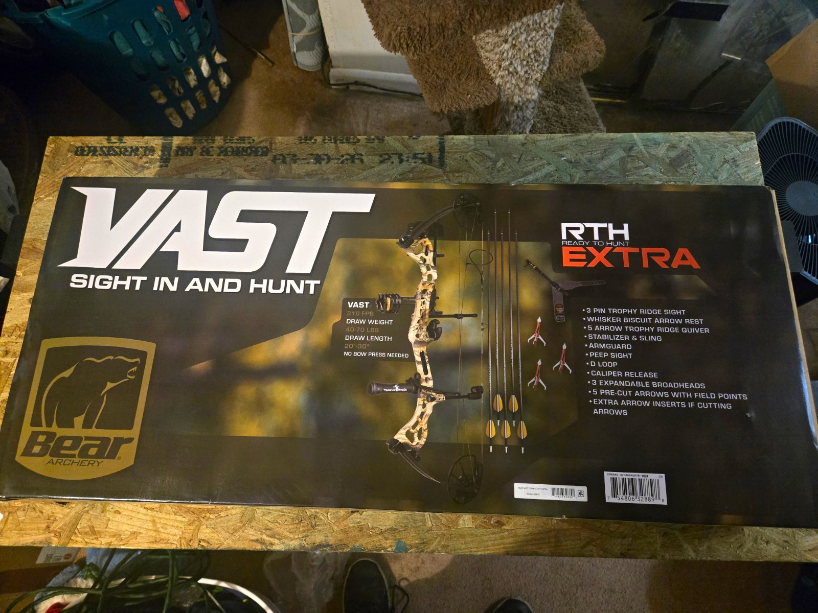 Bear Archery VAST RTH EXTRA RH Compound Bow 40-70lb 20-30in 32in Camo