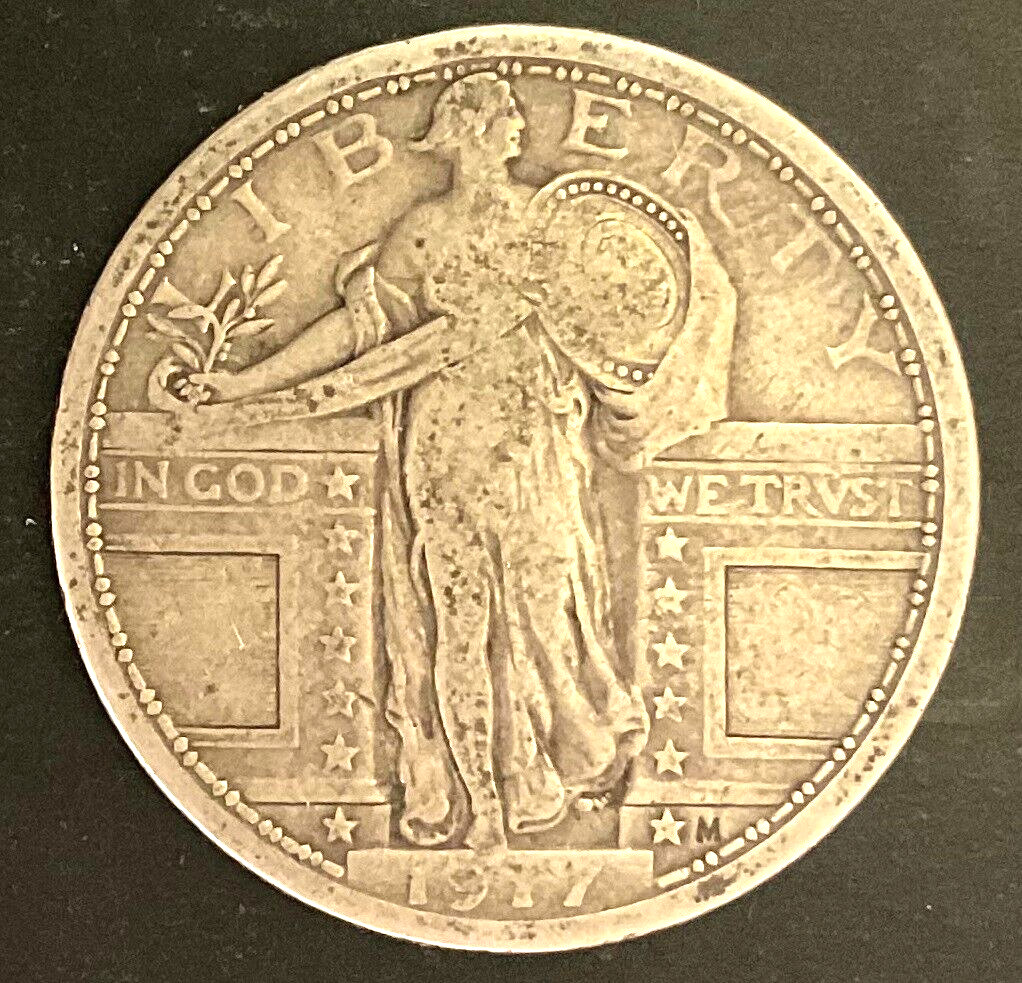 1917-P Standing Liberty Quarter Silver Type 1 Better Grade Tough Date k651