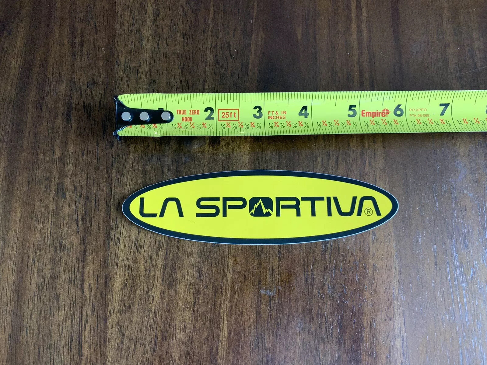 LA SPORTIVA Hiking Boots STICKER Decal NEW Mountain Yellow Black Logo Apx 5.5”