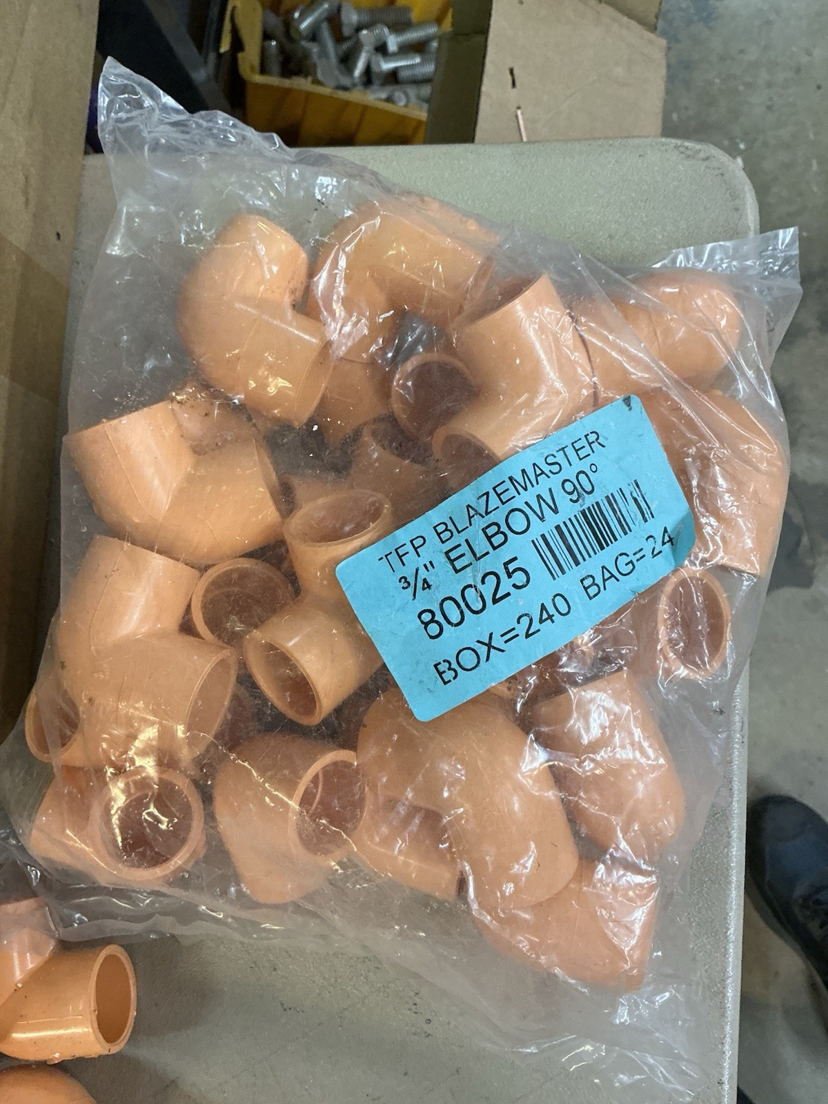 TFP BlazeMaster 3/4" 90 Degree Fire Sprinkler Elbows ~ 24 Count Bag