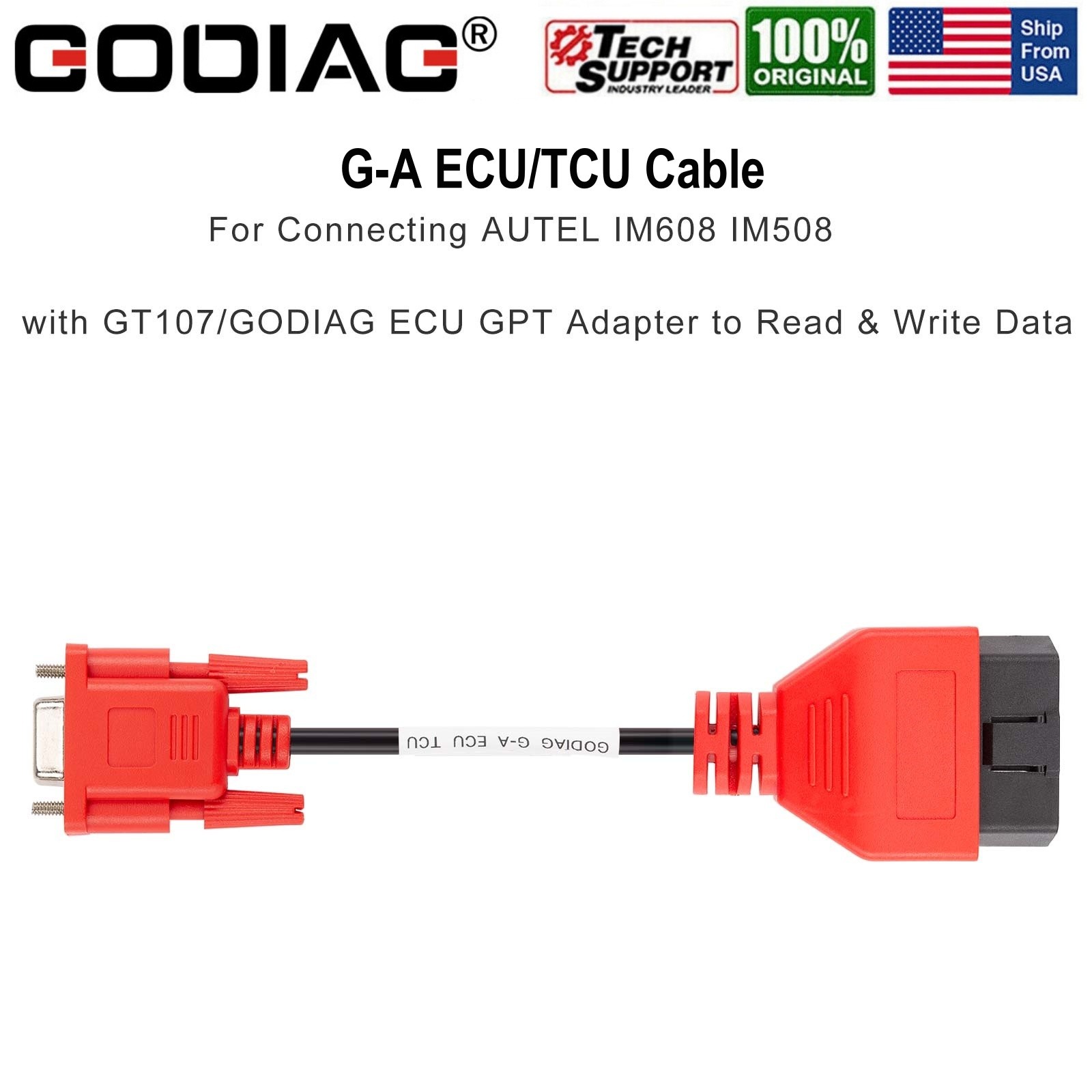 GODIAG G-A E-C-U/TCU Cable for GT107 Serie/E-CU GPT Adapter to Read & Write Data