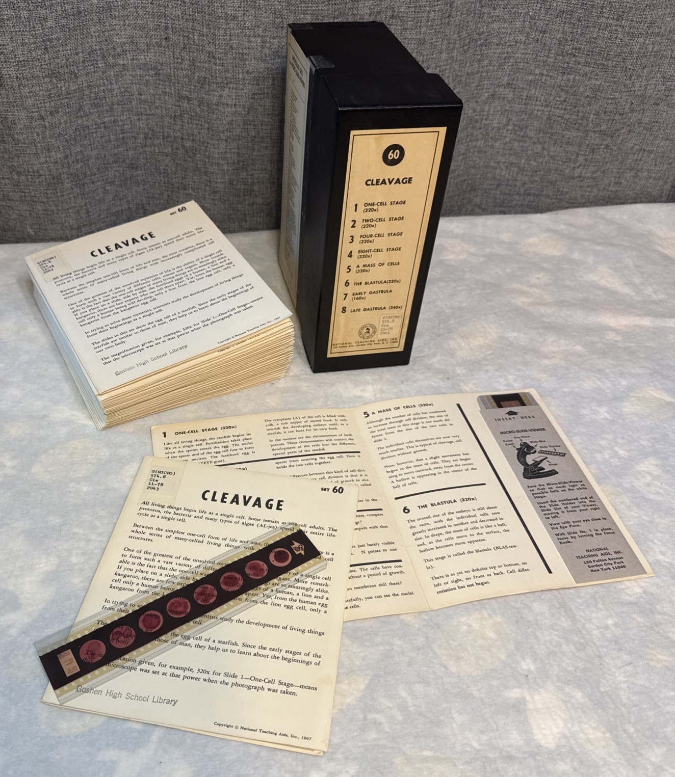 LOT OF 27 Micro-slides Set #60 CLEAVAGE from National Teaching Aids
