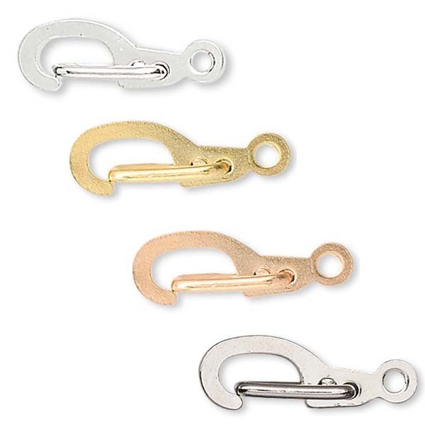 6 Self Closing 12mm 1/2 inch Long Lever Lobster Claw Clasps Plated Brass Metal